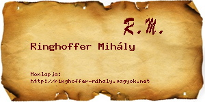 Ringhoffer Mihály névjegykártya